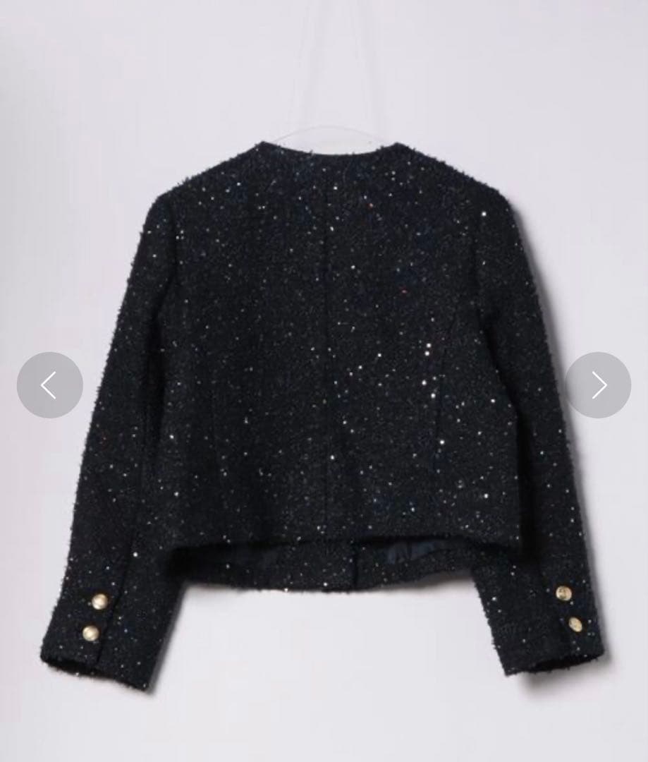 233【新品タグ付】JUSGLITTY スパンコールツイードジャケット
