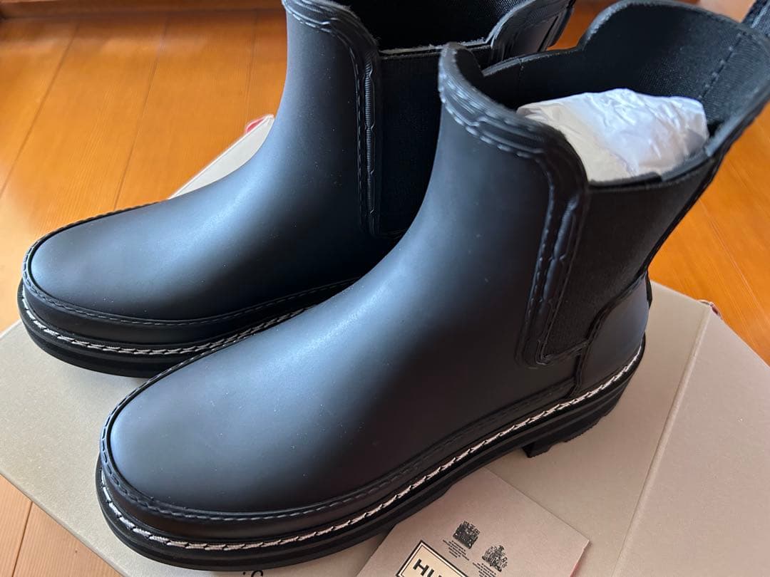 【新品未使用】HUNTER ハンター レインショートブーツ チェルシーブーツ