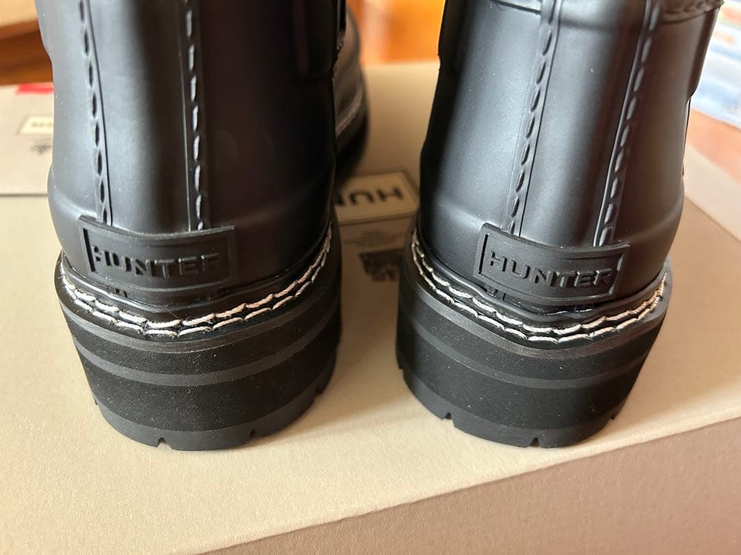 【新品未使用】HUNTER ハンター レインショートブーツ チェルシーブーツ
