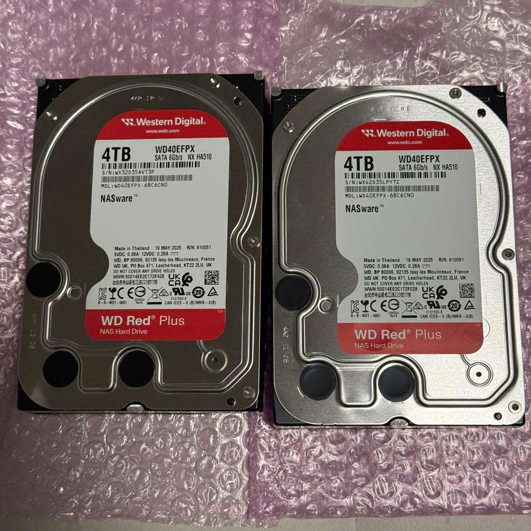 【ことら】2枚セット　WD Red 4TB HDD WD40EFRX