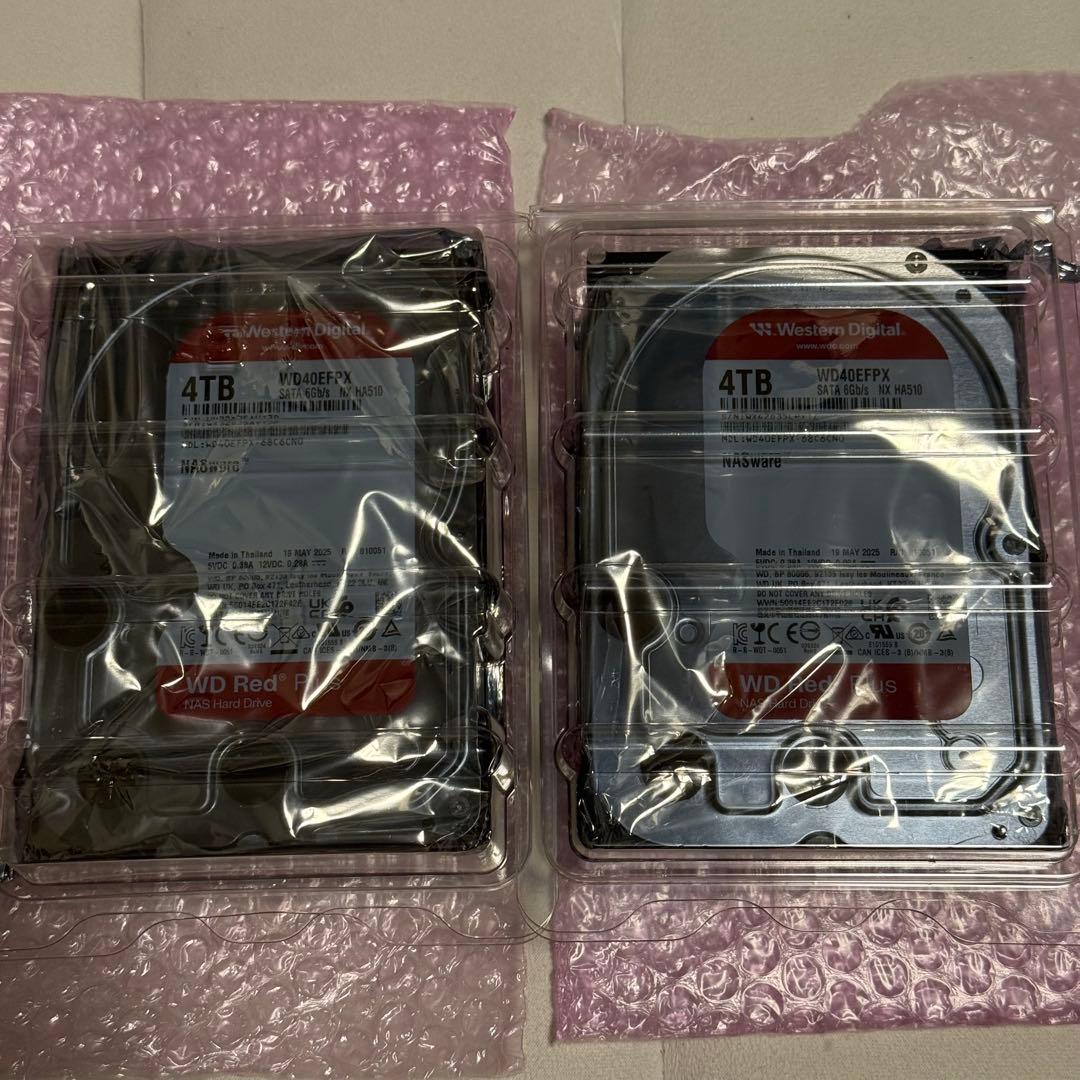 【ことら】2枚セット　WD Red 4TB HDD WD40EFRX