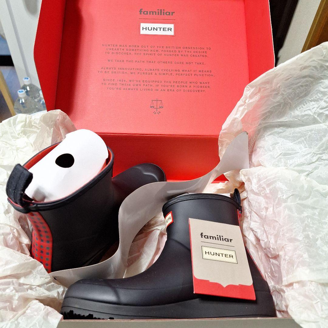 HUNTER familiar ブラック/レッド 23.0cm