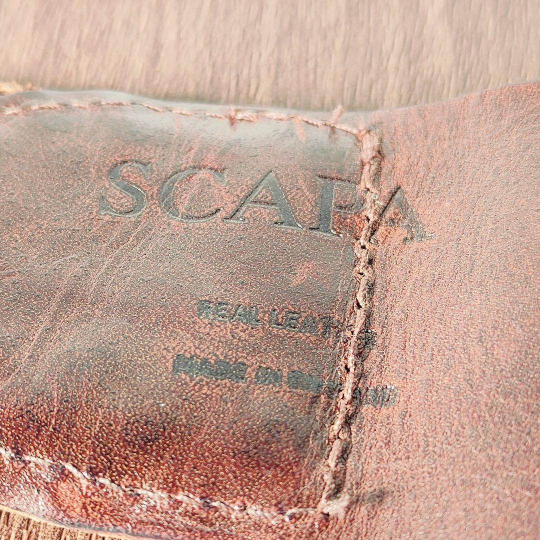 【英国製ヴィンテージ】SCAPA　高級編込みドレスベルト　ダブルリング本革ベルト