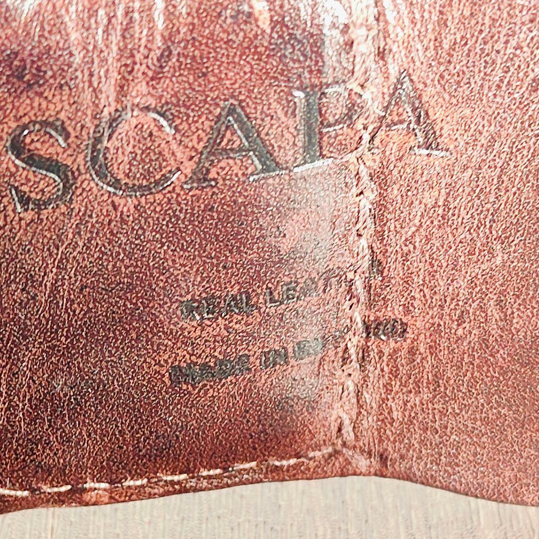 【英国製ヴィンテージ】SCAPA　高級編込みドレスベルト　ダブルリング本革ベルト