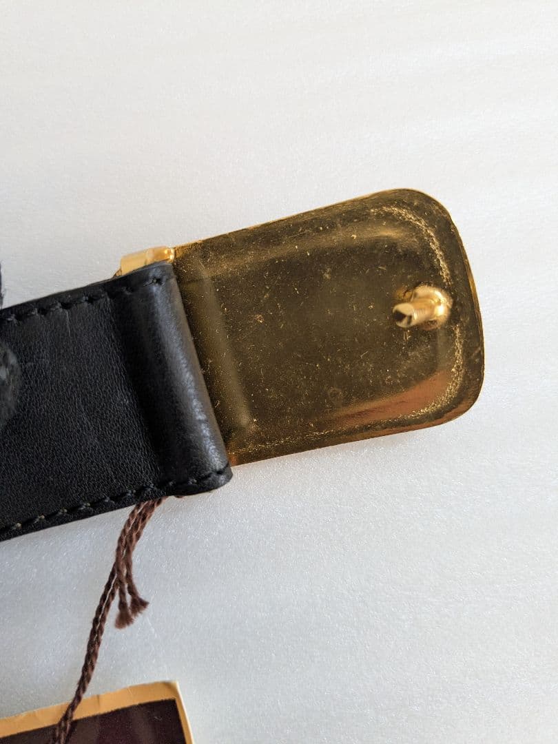 イヴサンローラン ベルト 革 黒 ゴールド ヴィンテージ