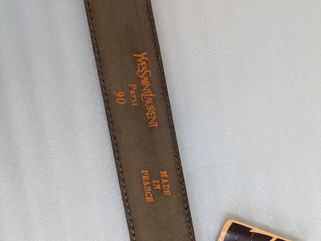 イヴサンローラン ベルト 革 黒 ゴールド ヴィンテージ