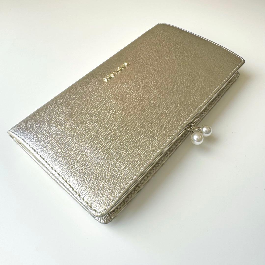 TOPKAPI トプカピ シュリンクレザー パール がま口 長財布