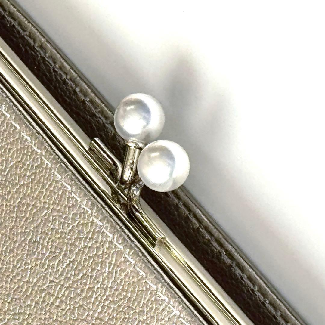 TOPKAPI トプカピ シュリンクレザー パール がま口 長財布