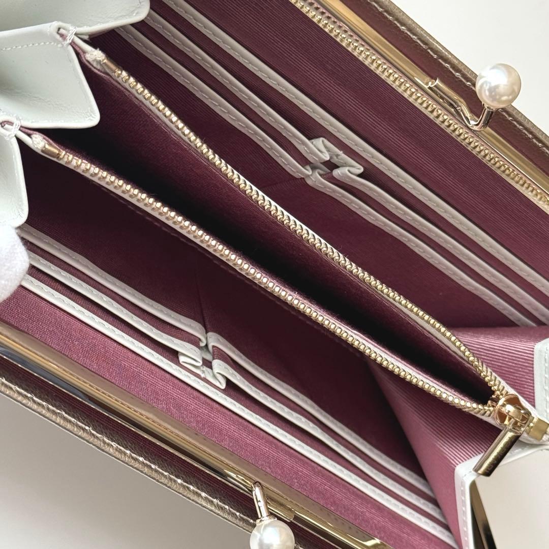 TOPKAPI トプカピ シュリンクレザー パール がま口 長財布