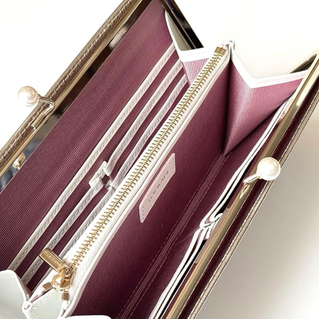 TOPKAPI トプカピ シュリンクレザー パール がま口 長財布