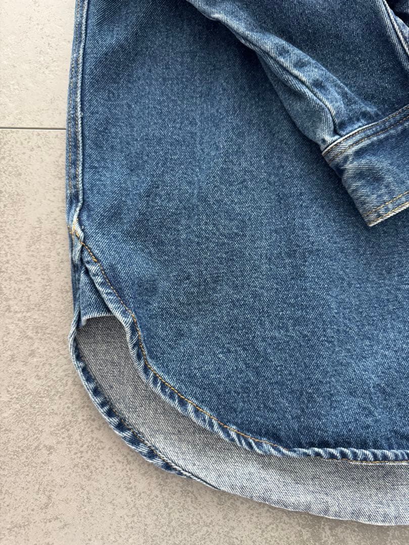 ラウンジドレス　オーバーデニムジャケット　ブルー