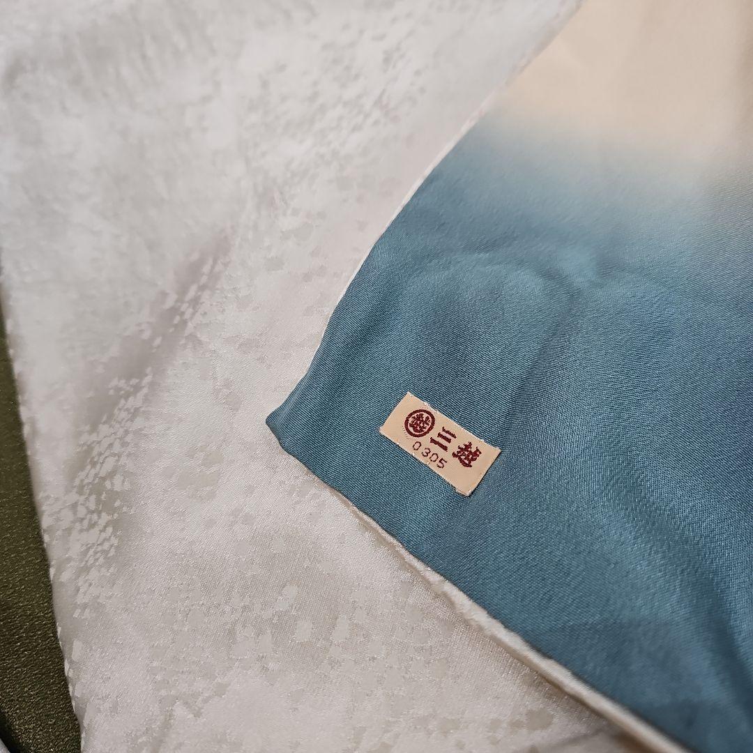 付け下げ訪問着フルセット 絞り　三越　袋帯　銀糸