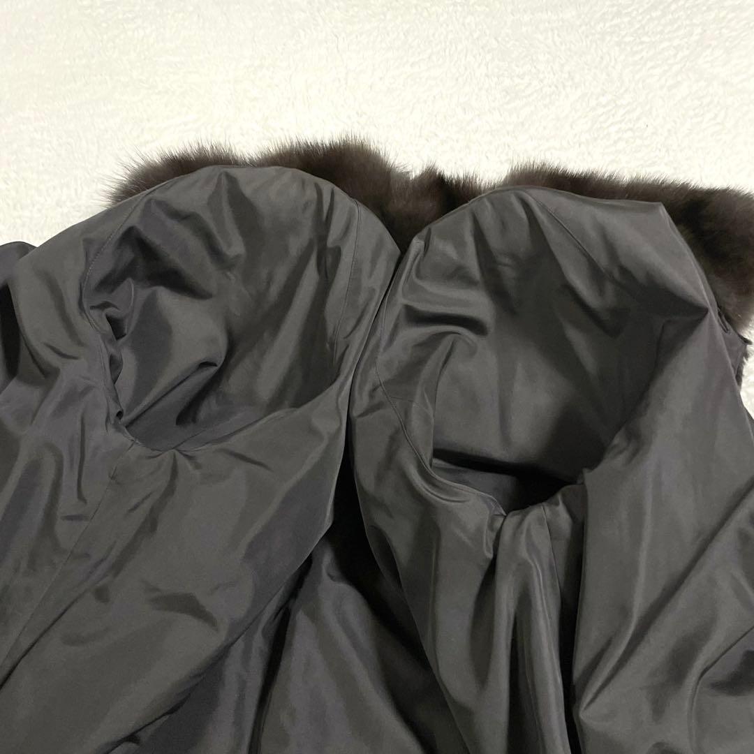 【総丈116cm】ロシアンセーブル使用 ロングコート リバーシブル サイズL