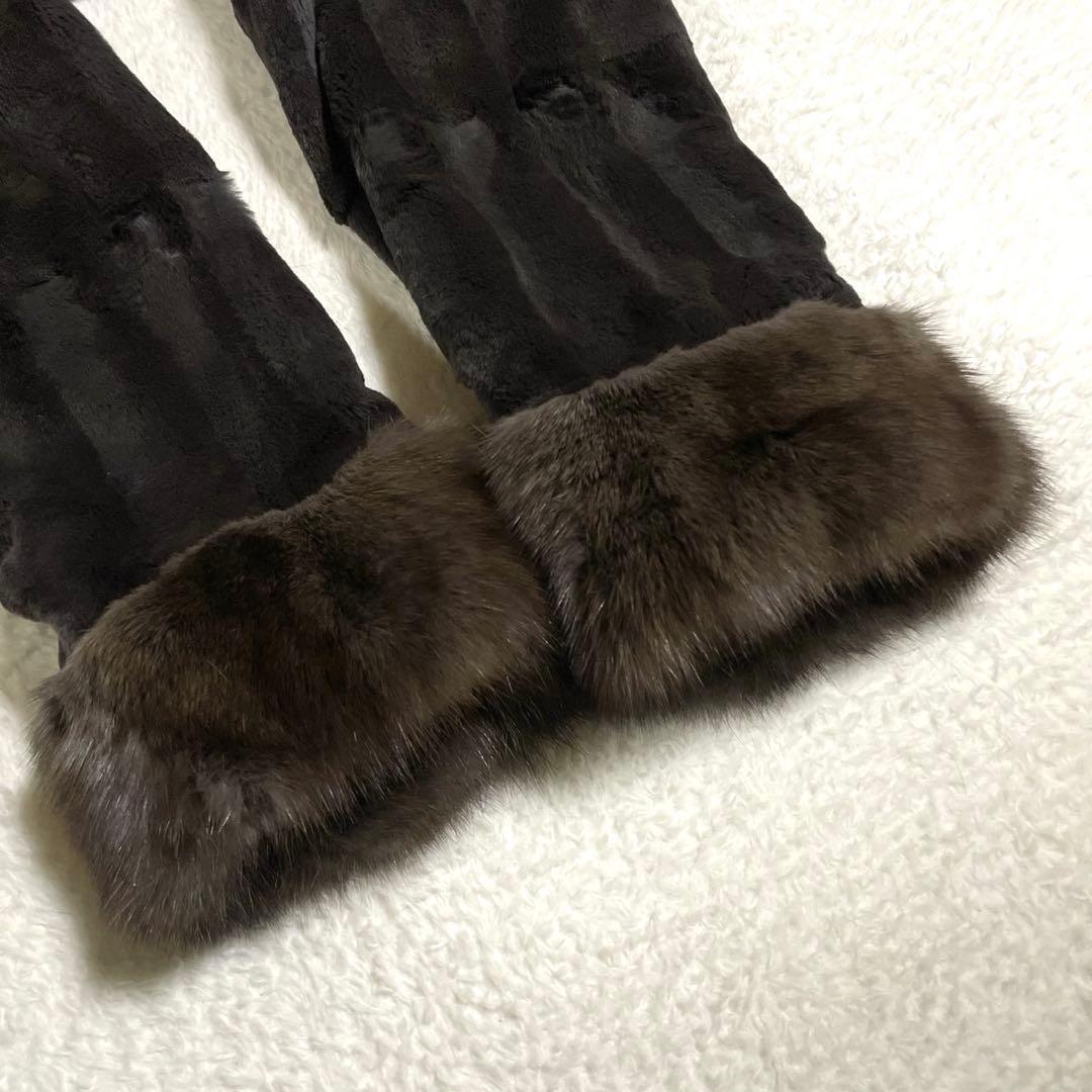 【総丈116cm】ロシアンセーブル使用 ロングコート リバーシブル サイズL