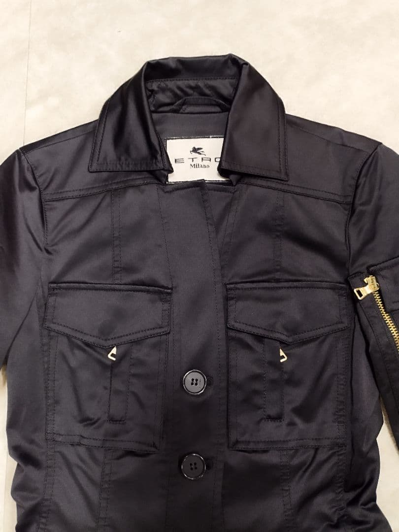 ETRO エトロ　シャドー　ナイロン素材　ジャケット 38黒