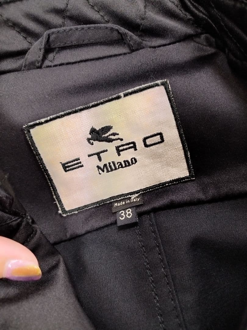 ETRO エトロ　シャドー　ナイロン素材　ジャケット 38黒