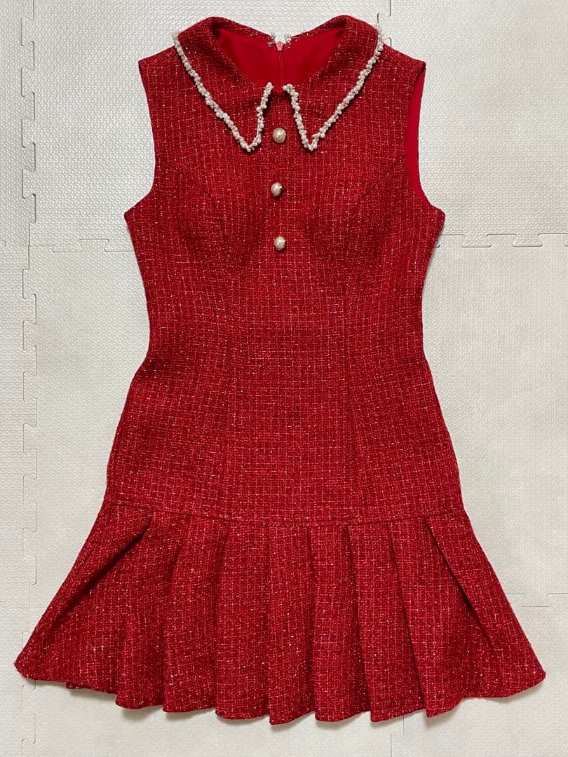 JEWELS ジュエルズ キャバクラ ドレス プリーツ ツイード ボタン