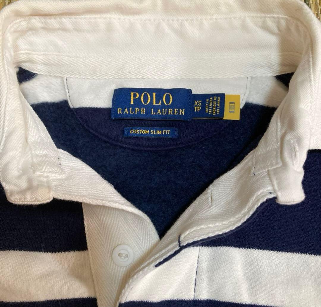 Polo Ralph Lauren ポロシャツ 裏起毛XS ネイビー/ホワイト
