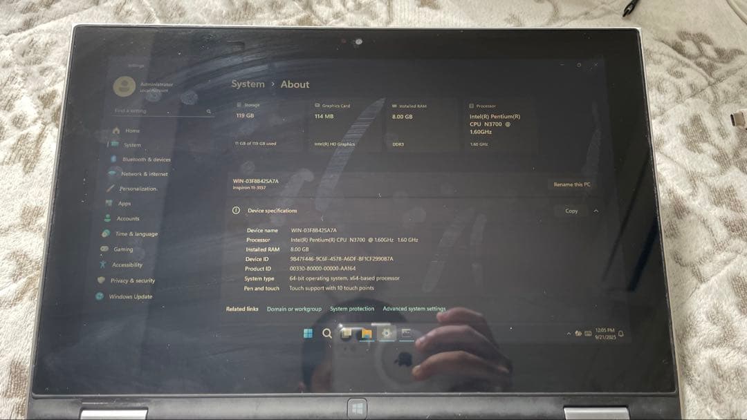 Dell Inspiron 11 2in1 タッチN3700/8GB/128GB