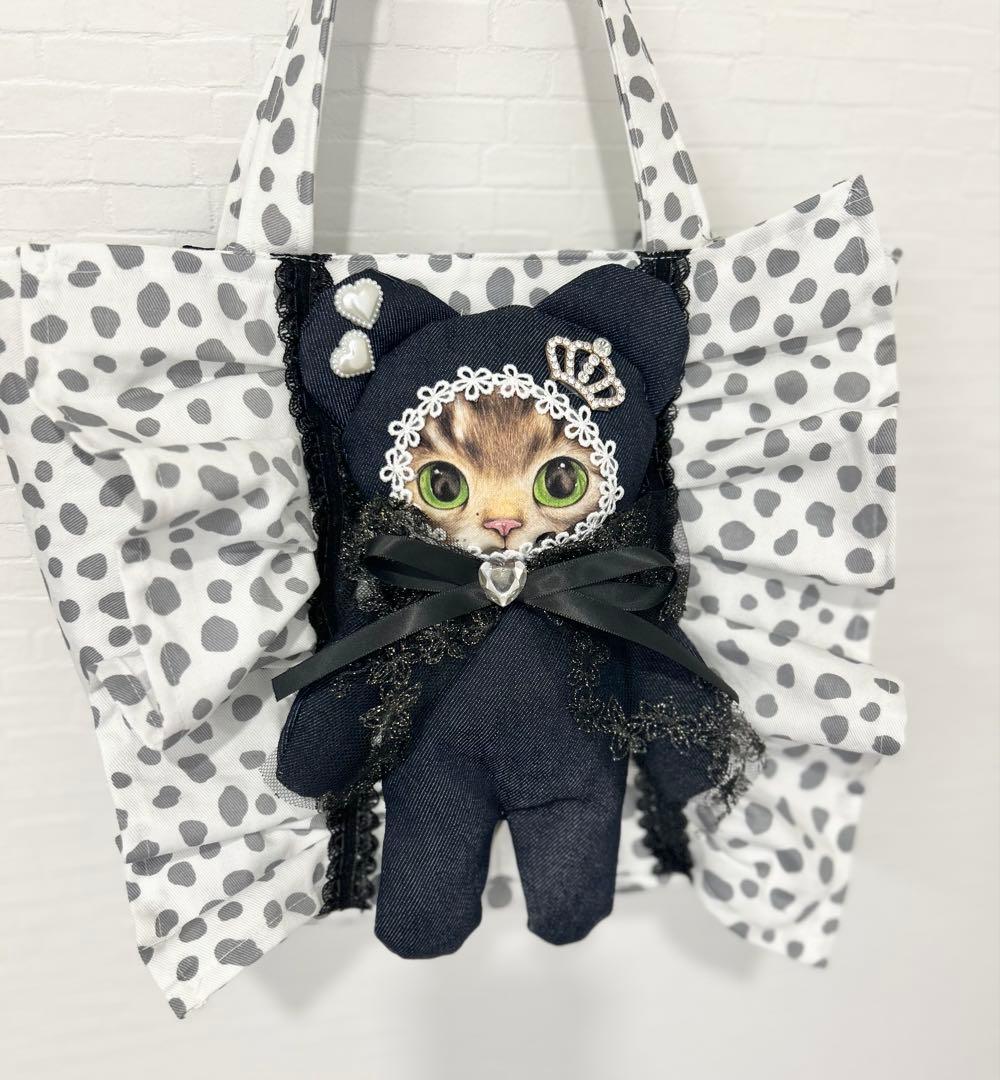 さ*ー様 コヤンイサムチョン　　デニム サンダーちゃん　フリルトートバッグ　♡