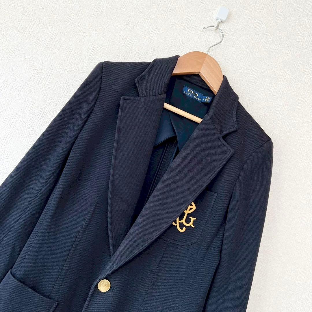 POLO RALPH LAUREN ニット エンブレム刺繍ブレザー ワンブレスト