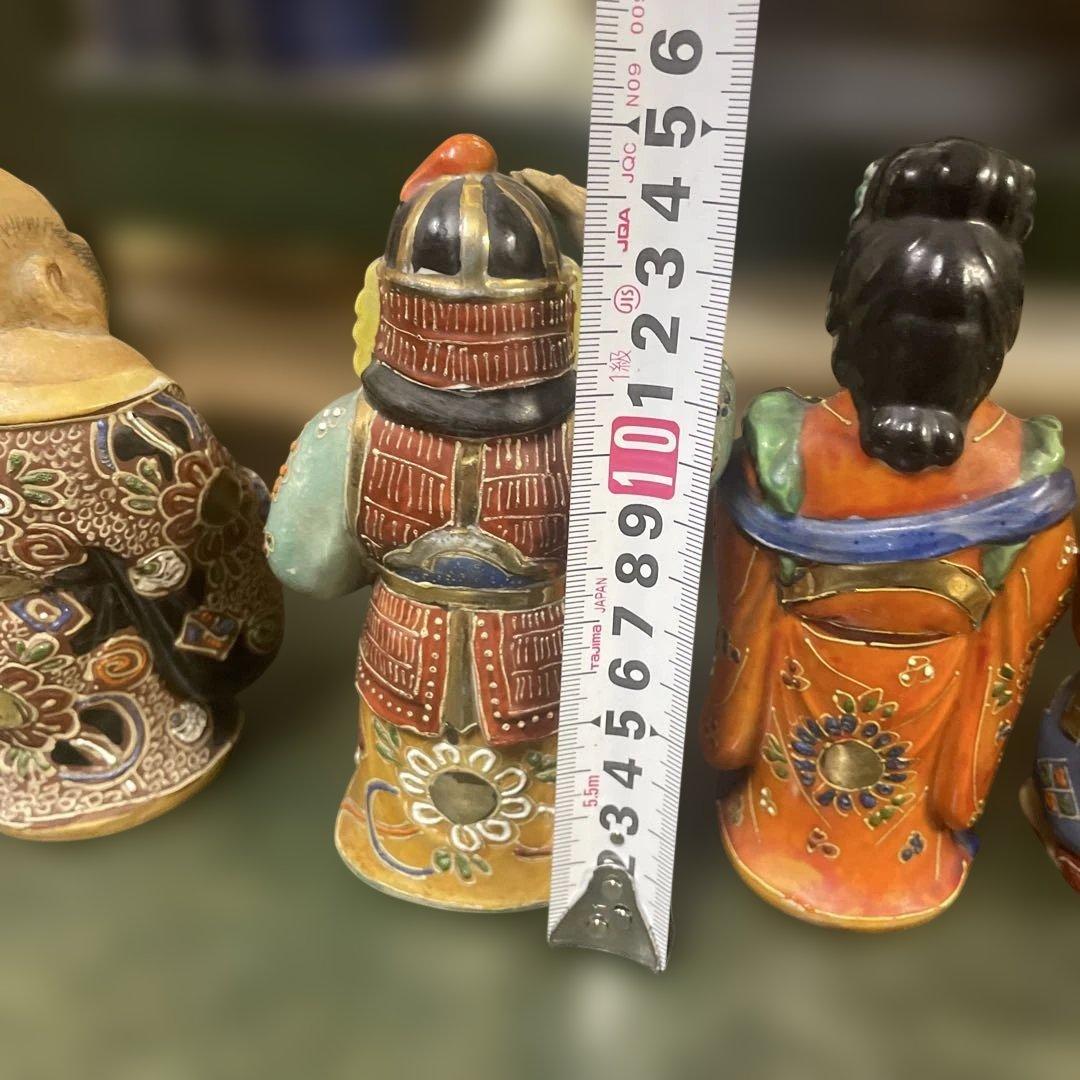 九谷焼七福神像 陶器置物 多色　古美術　骨董　アンティーク　石川県