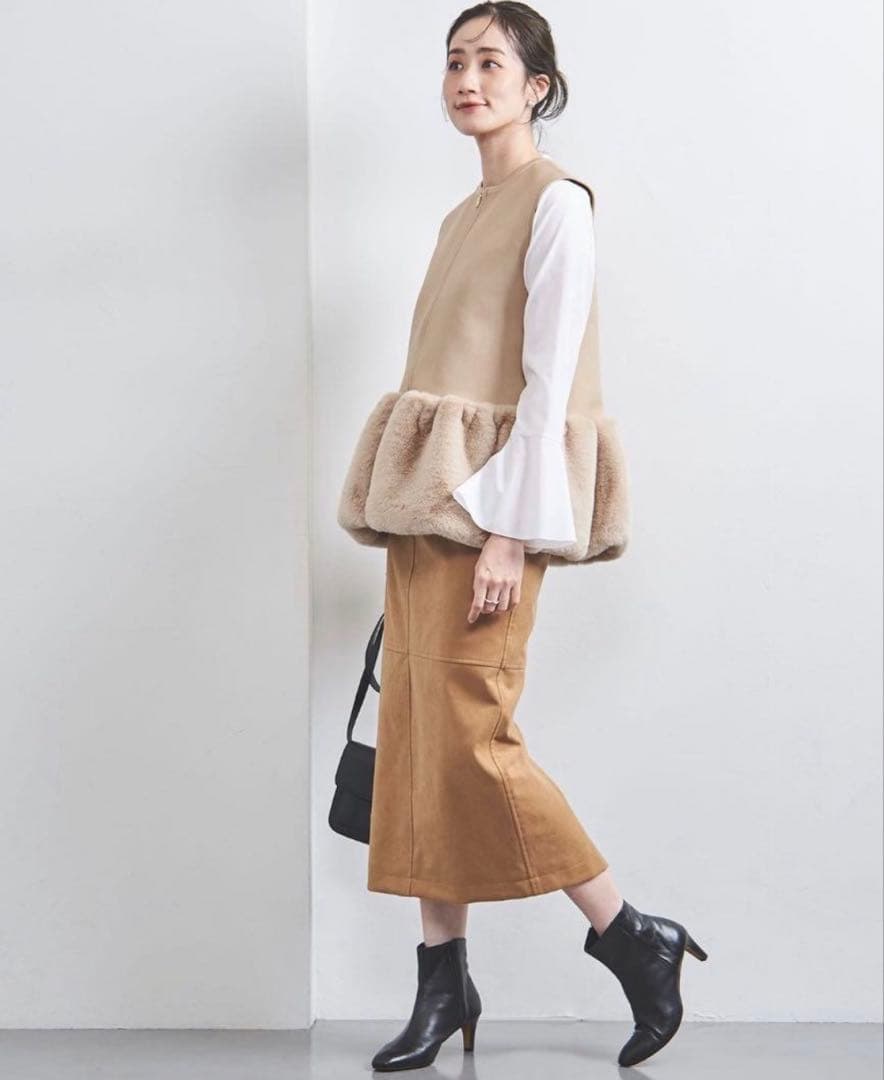 ユナイテッドアローズ　フェイク ファー コンビ ベスト　即完売品