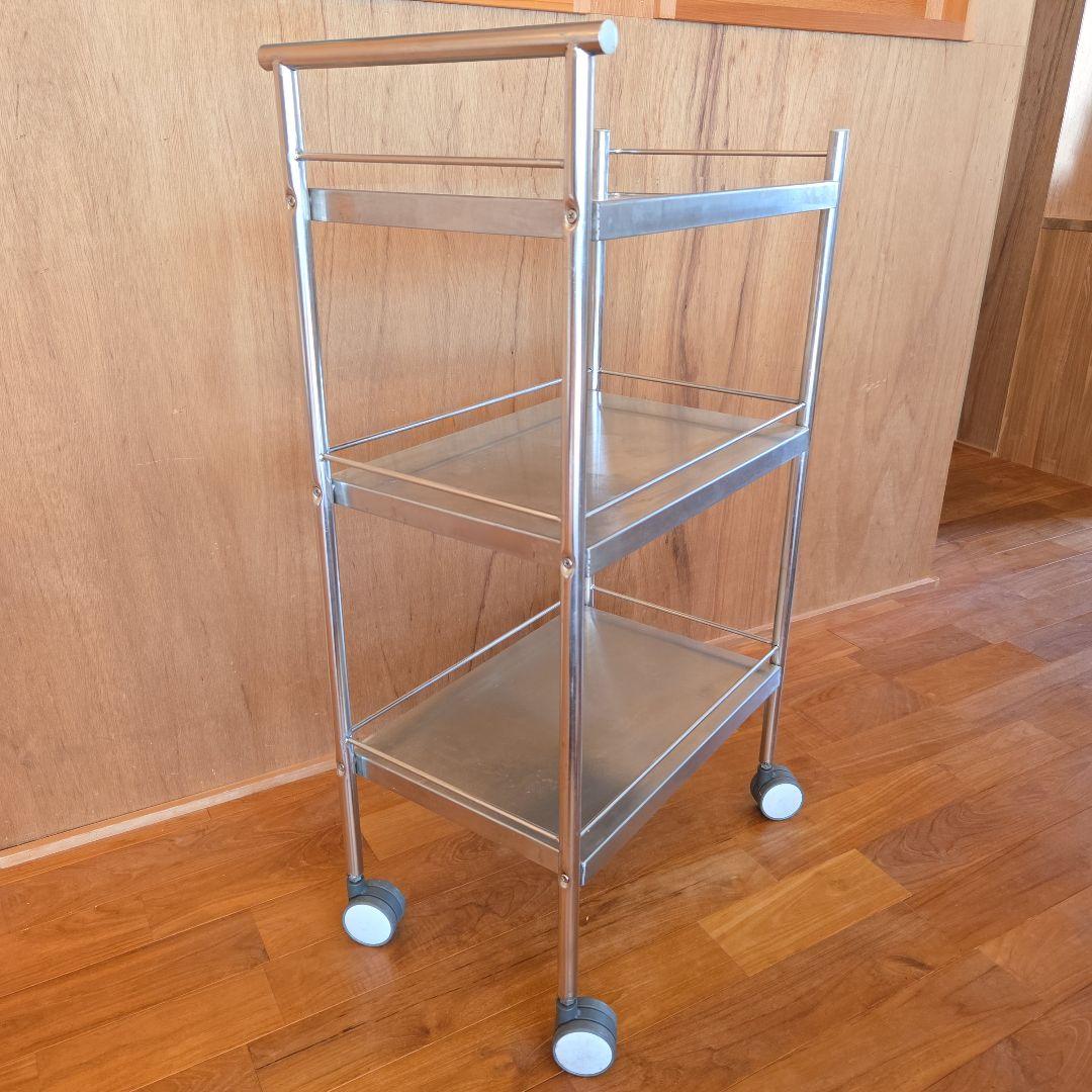 ステンレス 3段 キッチンワゴン ラック キャスタースムーズ