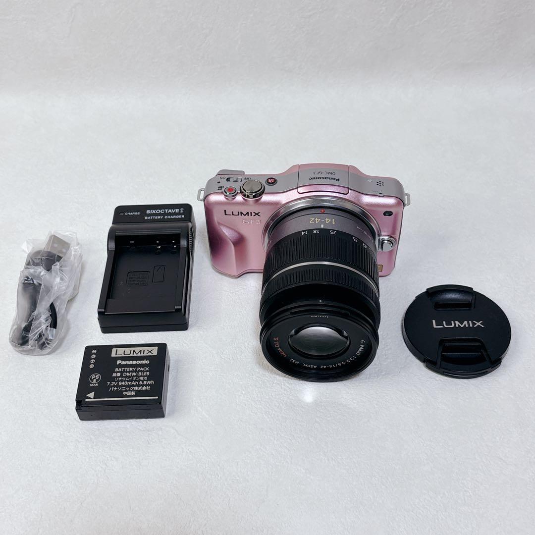 人気カラー✨Panasonic LUMIX DMC-GF3 レンズキット　ピンク