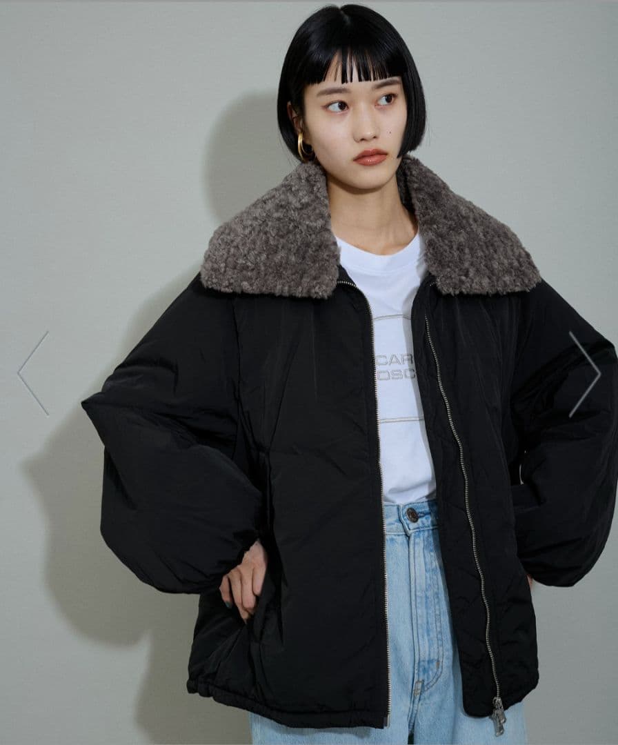 【ADAMETROPE'FEMME】 マルチWAYミドル丈ボアコンビブルゾン