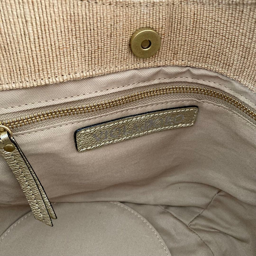 VIOLAd'ORO ヴィオラドーロ　タッセル付きカゴバッグ