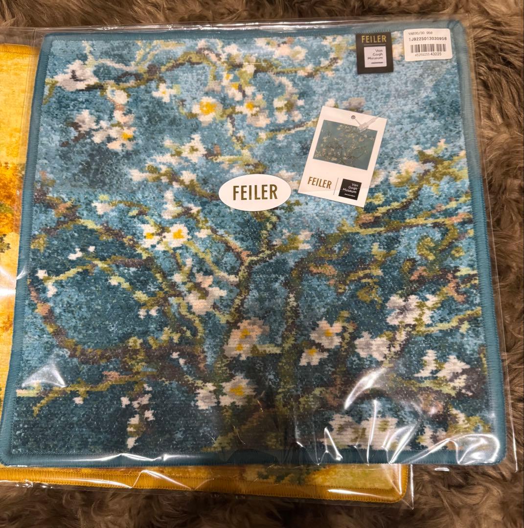 【新品2枚】フェイラー ハンカチ ゴッホ サンフラワーズ アーモンド ブロッサム