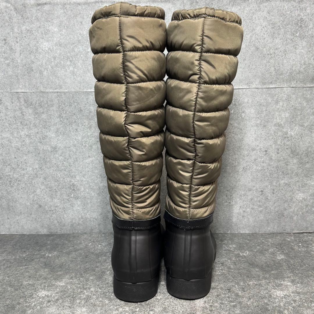 【新品】HUNTER オリーブ スノーキルティング ブーツ ナイロン 22cm
