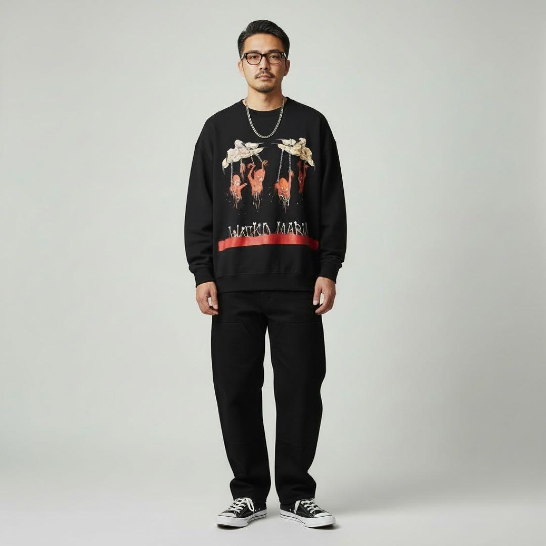 ワコマリア　ネックフェイス　コラボ　スウェット　トレーナー　ブラック　XL