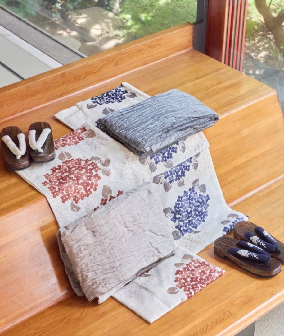 hinari×utatane 浴衣セット　紫陽花ブルー