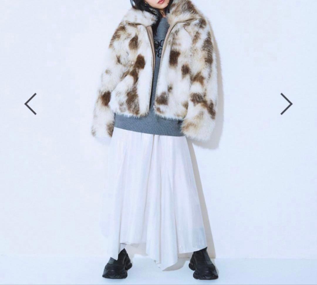 ✨️極美品✨️JEANASIS MIXカラーファーブルゾン ホワイト系 ジーナシス