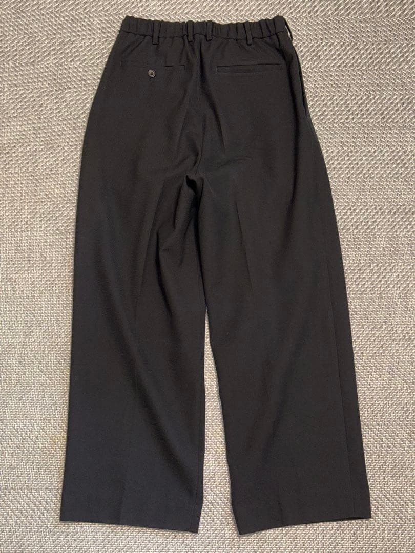 Markaware ダブルプリーツトラウザー ウールサバイバルクロス 黒 1