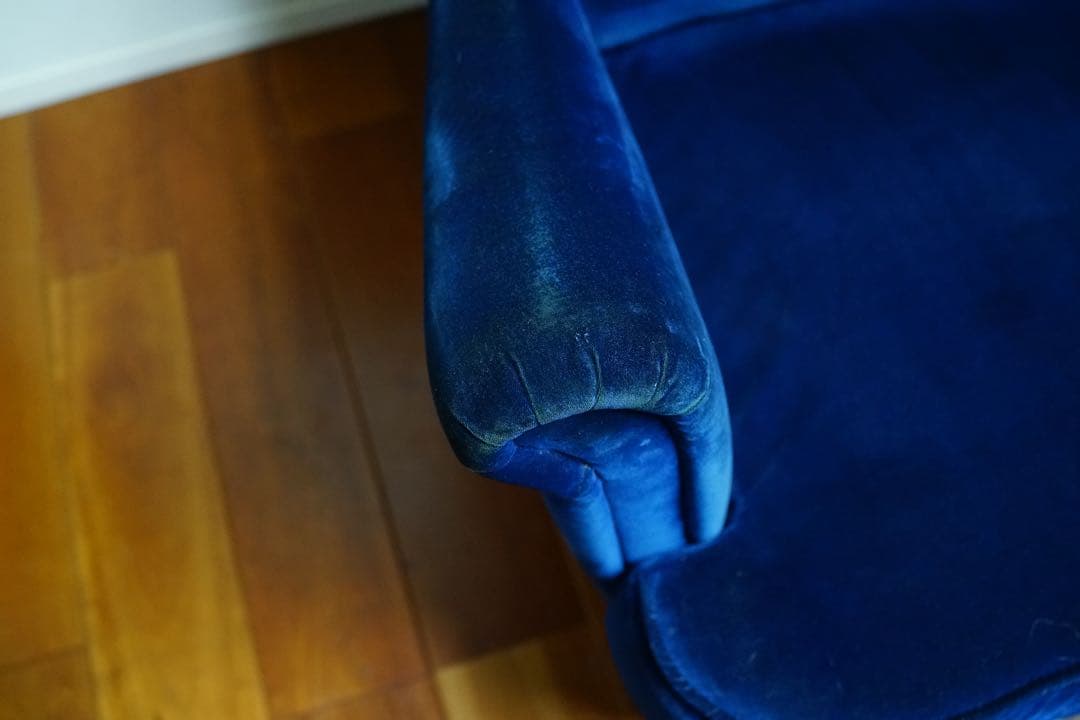 IKEA ストランドモン 1人掛けソファ&オットマン ダークブルー 廃盤