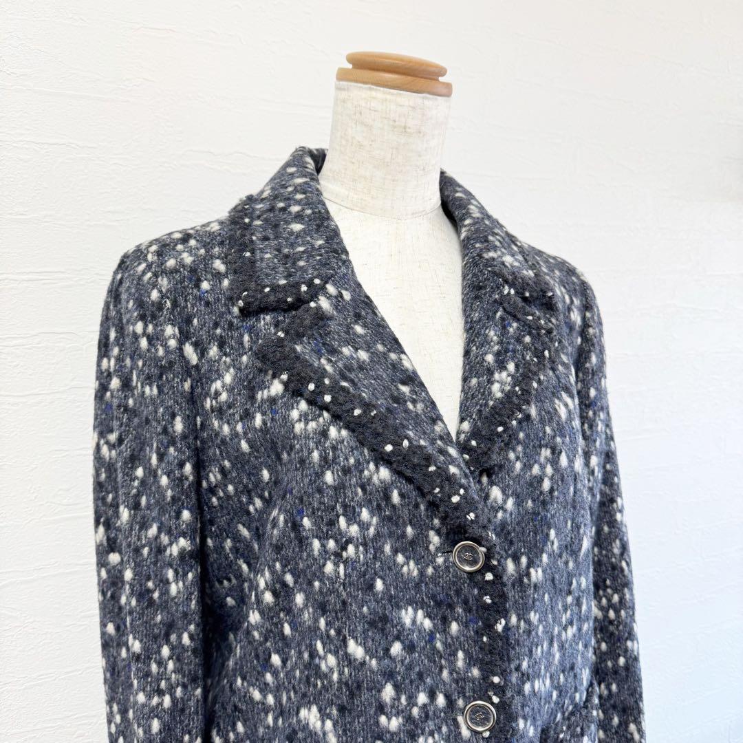 CHANEL シャネル ツイードジャケット ネイビー系 40