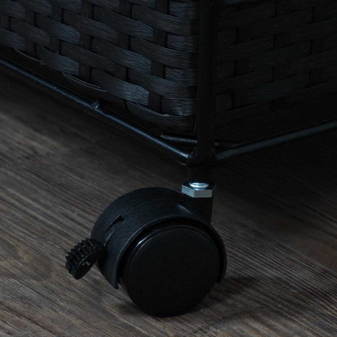 フォロー割【新品】ランドリーチェスト　ラタン調 4段7杯 キャスター付