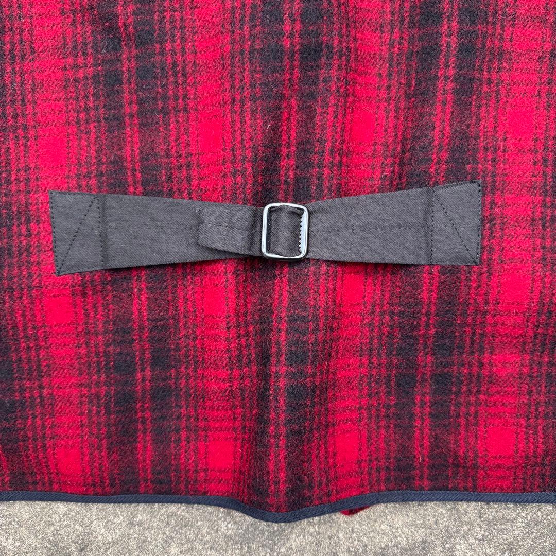 ウールリッチ 90's ウールベスト シャドーチェック 赤 黒 XL 肉厚 極暖