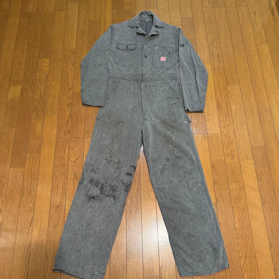 30s 40s SUPER BIGMAC ブラックシャンブレー オールインワン