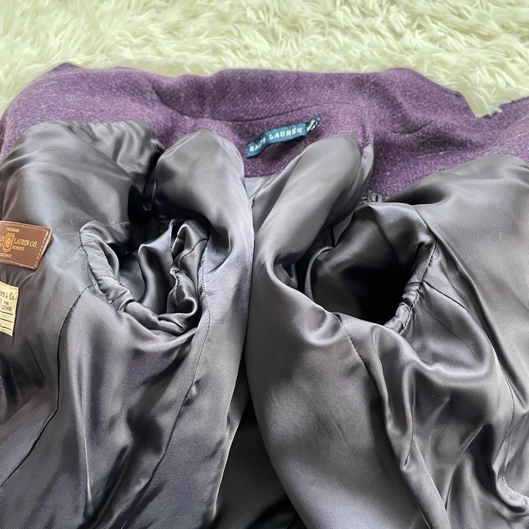 高級RALPH LAURENラルフローレンパープルツイードジャケットイタリア製