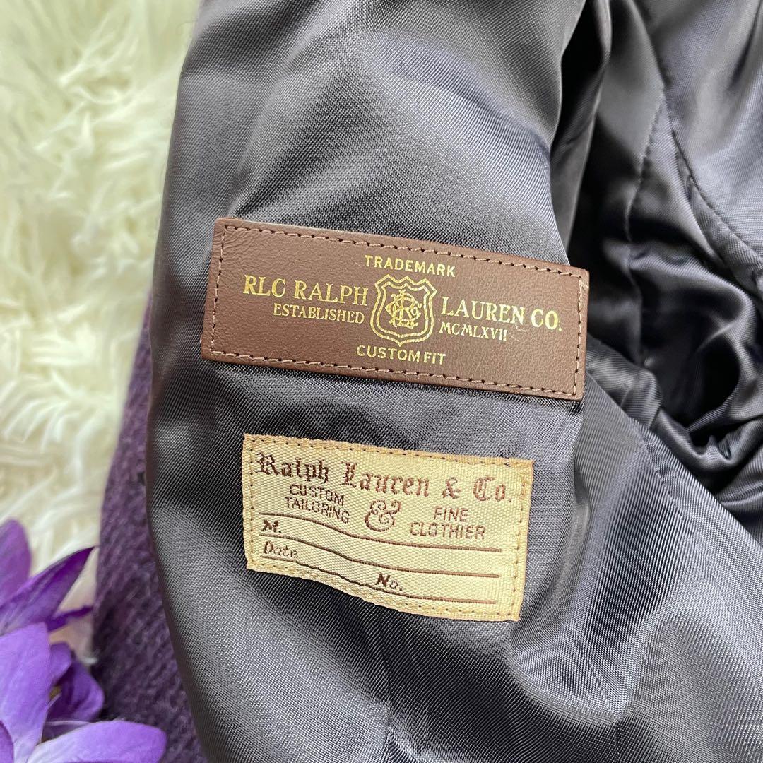 高級RALPH LAURENラルフローレンパープルツイードジャケットイタリア製