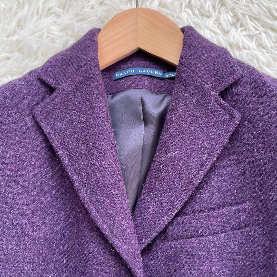 高級RALPH LAURENラルフローレンパープルツイードジャケットイタリア製