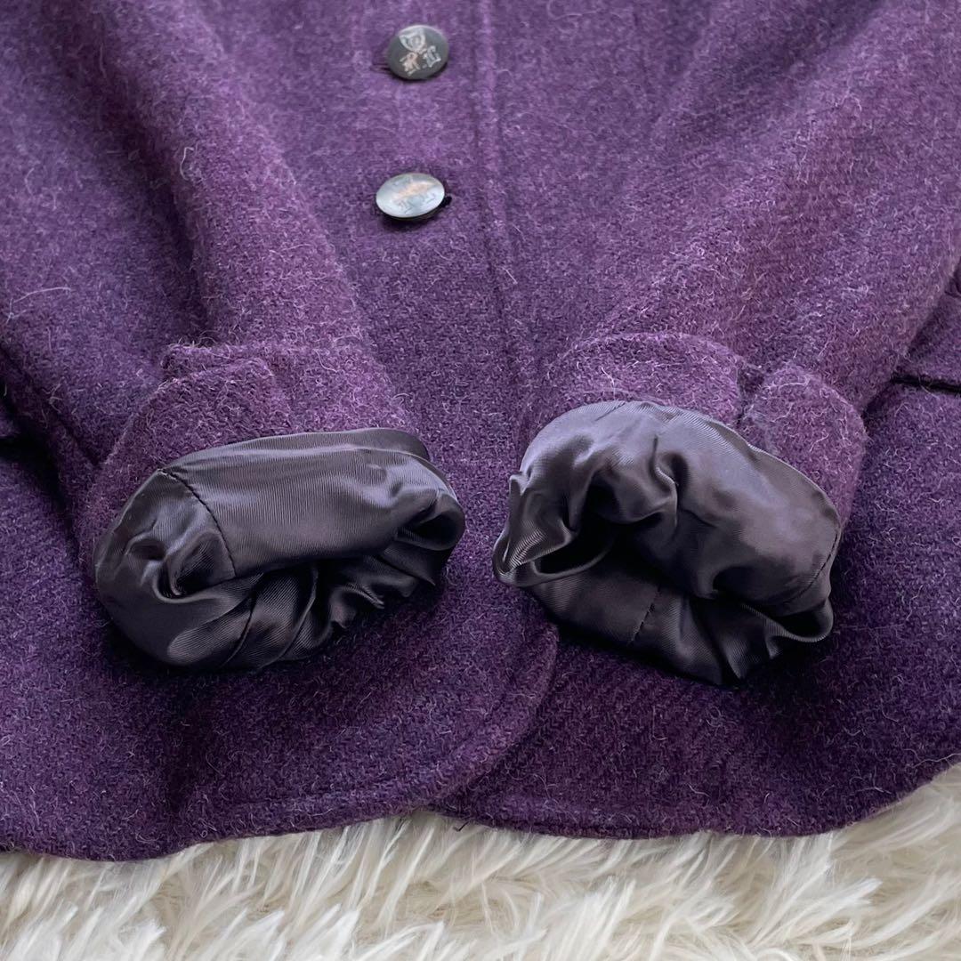 高級RALPH LAURENラルフローレンパープルツイードジャケットイタリア製