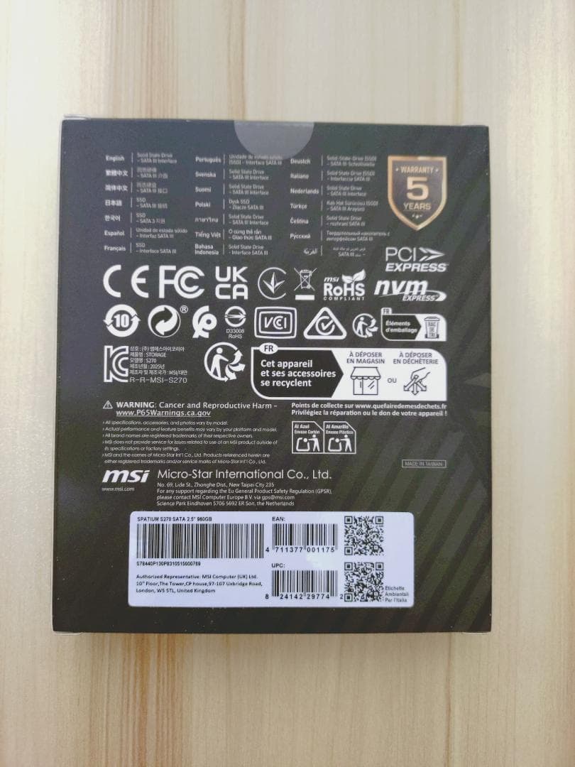 内蔵型SSD MSI SPATIUM S270 960GB SATA SSD