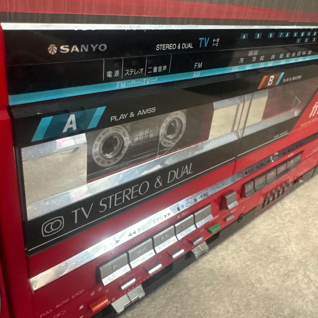 昭和レトロ　SANYO ダブルラジカセ　MR-FF8 赤