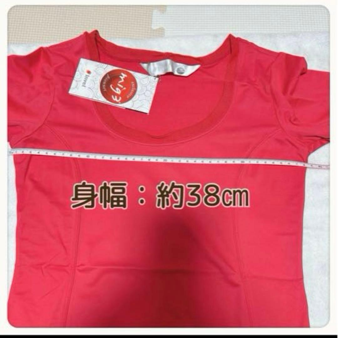 アライブン　インベル　レディース　カラーTシャツ半袖 レッドM③