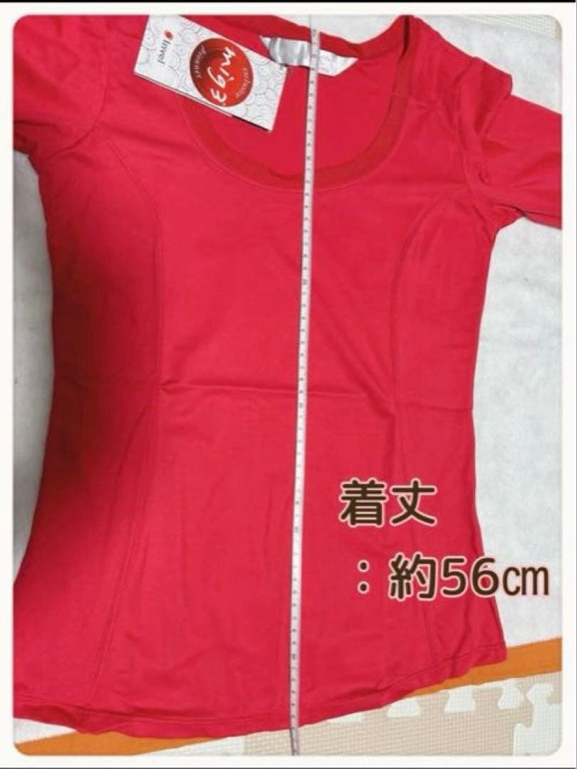 アライブン　インベル　レディース　カラーTシャツ半袖 レッドM③